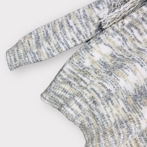 CALVIN KLEIN Cabincore Marled Knit Fringe Pullover Sweater - Picture 4 of 8